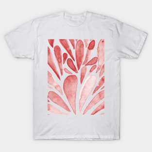 Watercolor artistic drops - red T-Shirt